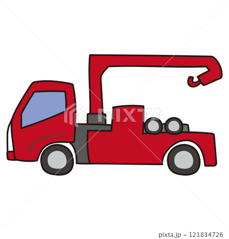 赤色のレッカー車 赤色のレッカー車 121834726