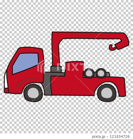 赤色のレッカー車 赤色のレッカー車 121834726