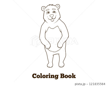 Forest animal bear cartoon coloring book vector 121835564