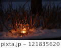 雪の中のキャンドルランタン-01 121835620