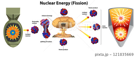 Nuclear Fission Process Illustration Nuclear Fission Process Illustration 121835669