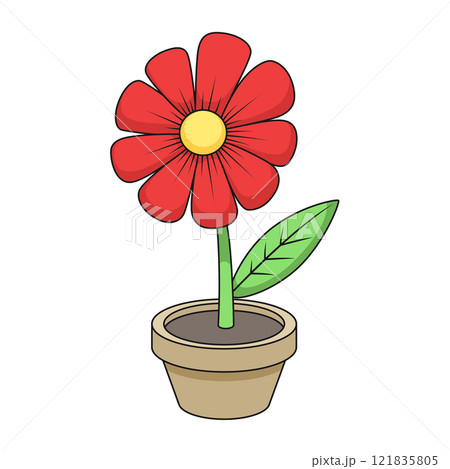 Flower cartoon vector illustration Flower cartoon vector illustration 121835805