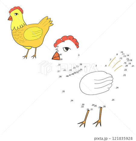 Connect the dots game hen chicken 121835928