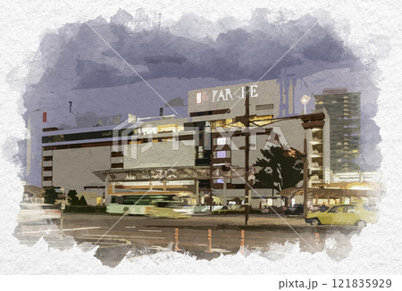 水彩画風 静岡駅 パルシェ 静岡県静岡市 水彩画風 静岡駅 パルシェ 静岡県静岡市 121835929