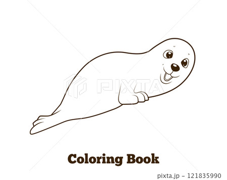 Seal cartoon coloring book vector illustration 121835990