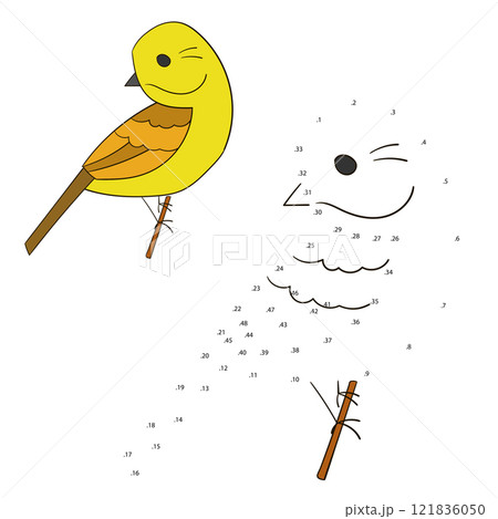 Connect the dots game yellowhammer bird vector 121836050