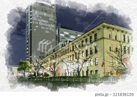 水彩画風 静岡県庁 静岡県静岡市 水彩画風 静岡県庁 静岡県静岡市 121836120