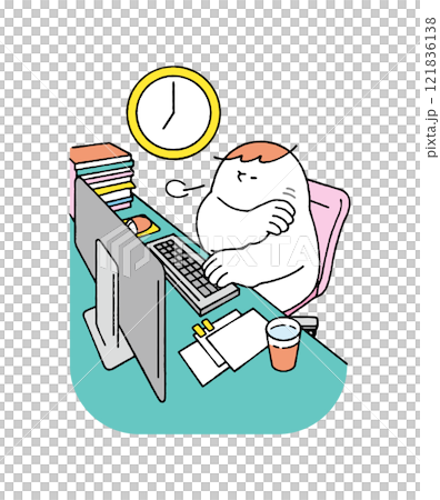 People who finish their computer work when it's time to go home 121836138