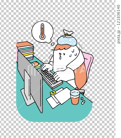 儘管發燒仍堅持工作的人 儘管發燒仍堅持工作的人 121836140