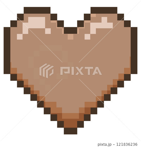 茶色のドット絵のハート 121836236