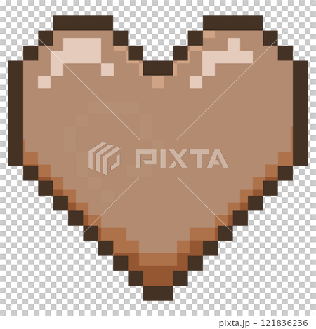 茶色のドット絵のハート 121836236