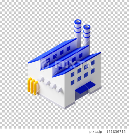 3DCG | Isometric | Factory building exterior 121836713