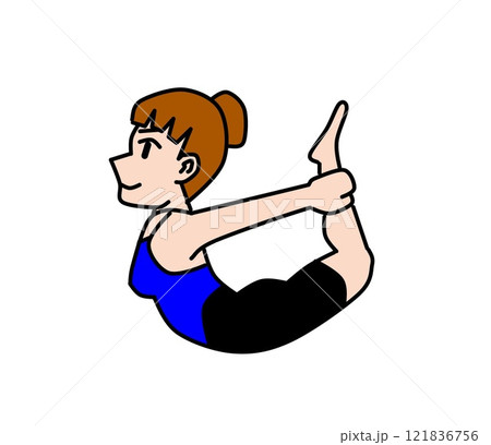 yoga 弓のポーズ 121836756