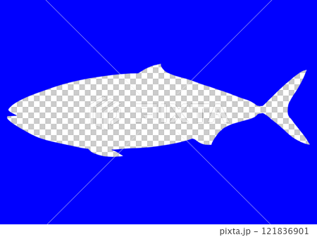 黃尾魚白色輪廓 黃尾魚白色輪廓 121836901