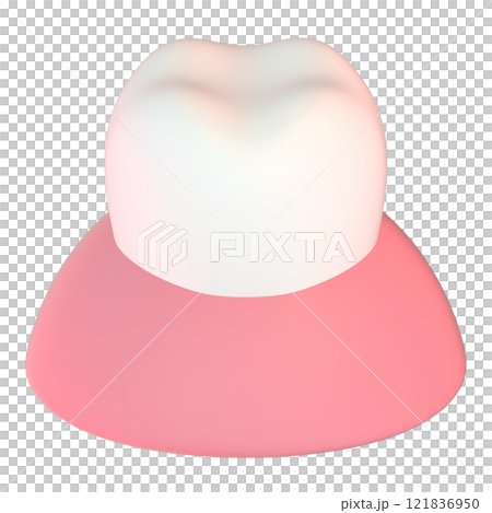 3D illustration of clean teeth and gums 121836950