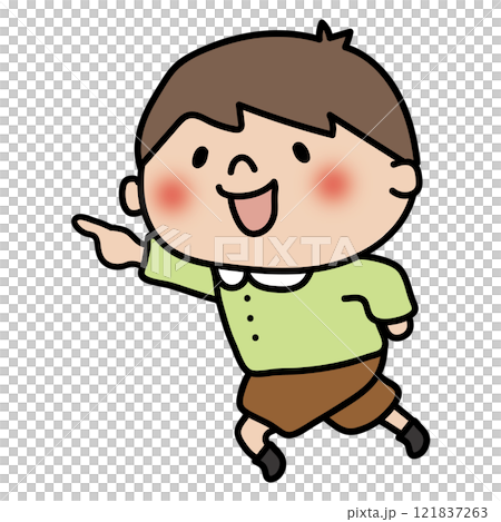 楽しそうに走る子供（男の子2） 121837263