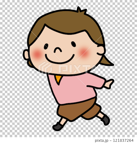 A child running happily (girl 1) 121837264