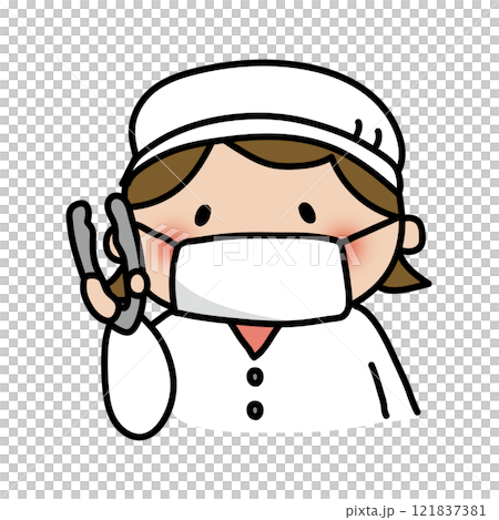 給食当番の子供（女の子1） 121837381