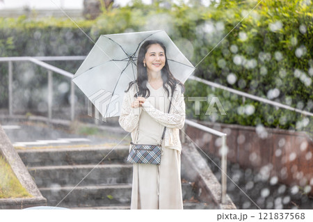日傘をさす若い女性 日傘をさす若い女性 121837568
