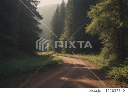 empty road picturesque mountain landscape 121837840
