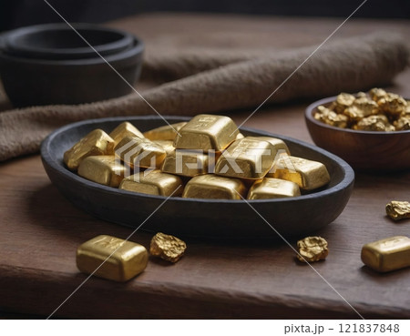 gold bars close up 121837848