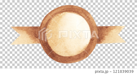 Watercolor hand drawn vintage label banner. For design, logos, cards, etc. Isolated on white background 121839039