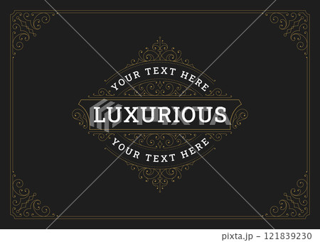 Luxury elegant classical floral motif ornate greeting card design template vector illustration 121839230