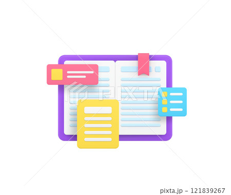 Planning and analyzing diary business notepad 3d icon realistic vector illustration 121839267