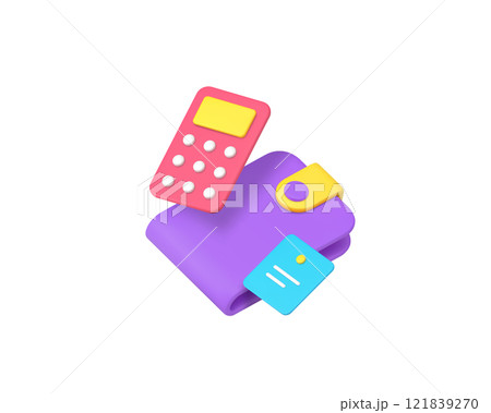 Financial budget calculating money wealth analyzing 3d icon realistic vector illustration 121839270