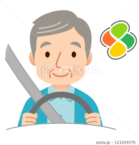 安全に運転する高齢ドライバー　高齢者の運転 121839370