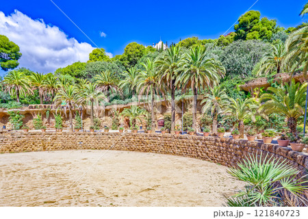 Barcelona. Gorgeous and amazing Park Guel . Barcelona. Gorgeous and amazing Park Guel . 121840723