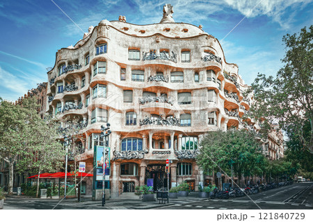 Barcelona. Casa Mila (La Pedrera) House Mila,is a modernist building. 121840729
