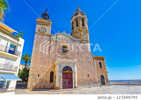 Iconic church of St. Bartholomew and St. Thecla. Sitges. Iconic church of St. Bartholomew and St. Thecla. Sitges. 121840745