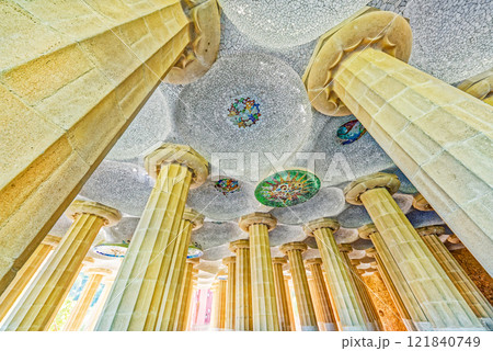 Barcelona. Gorgeous and amazing Park Guel . Barcelona. Gorgeous and amazing Park Guel . 121840749