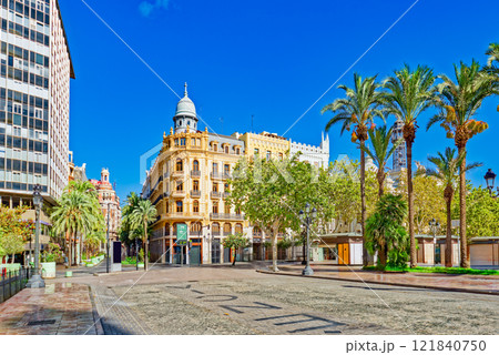Valencia. Modernisme Plaza of the City Hall . Valencia. Modernisme Plaza of the City Hall . 121840750