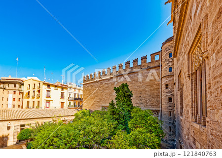 Valencia. Silk Exchange Valencian Gothic-style  building . 121840763