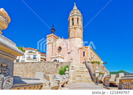 Iconic church of St. Bartholomew and St. Thecla. Sitges. 121840767
