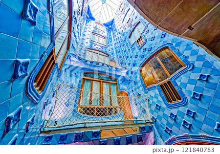 Interior and inner chambers Gaudi's creation- House Casa Batllo. 121840783