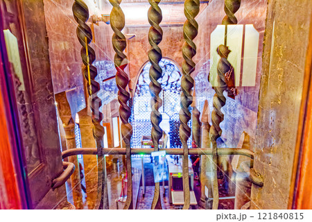 Barcelona. Inside Palace of Guell (Palau Guell) Gothic Quarter. 121840815