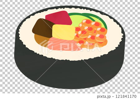A slice of seafood thick roll, Ehomaki, cross section 121841170
