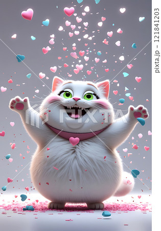 Fat Cat and Valentine's Day 121841203