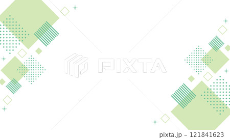 幾何学 フレーム 緑 黄緑 四角 キラキラ 121841623