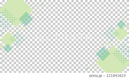 幾何学 フレーム 緑 黄緑 四角 キラキラ 121841623
