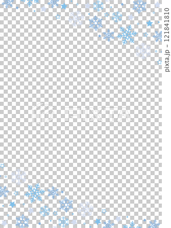 Snowflake frame star blue light blue corner vertical 121841810