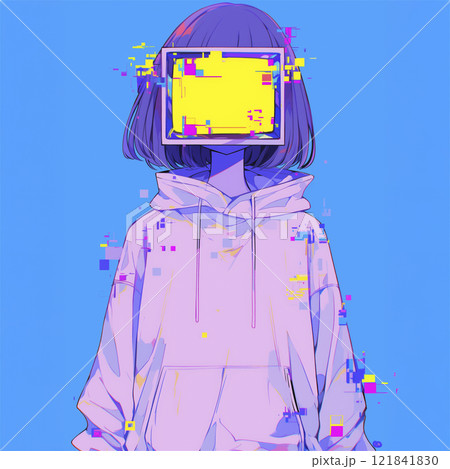 顔面ディスプレイの少女 顔面ディスプレイの少女 121841830