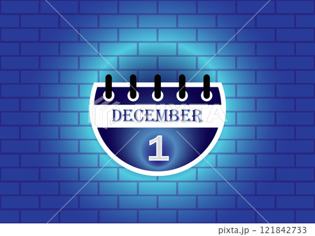 December 1st calendar date on a blue brick wall background. Perfect for scheduling, reminders, and December promotions. December 1st calendar date on a blue brick wall background. Perfect for scheduling, reminders, and December promotions. 121842733