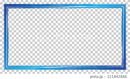 Brush frame blue gradation simple Japanese style 121842888