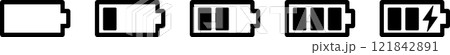 バッテリー充電マークのベクターアイコンセット1 121842891