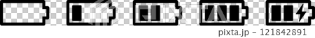バッテリー充電マークのベクターアイコンセット1 121842891