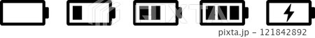 バッテリー充電マークのベクターアイコンセット2 121842892